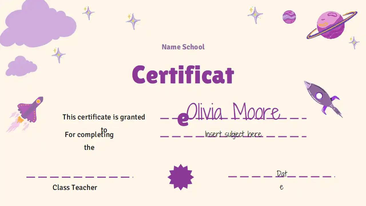 Cute School Achievement Certificates