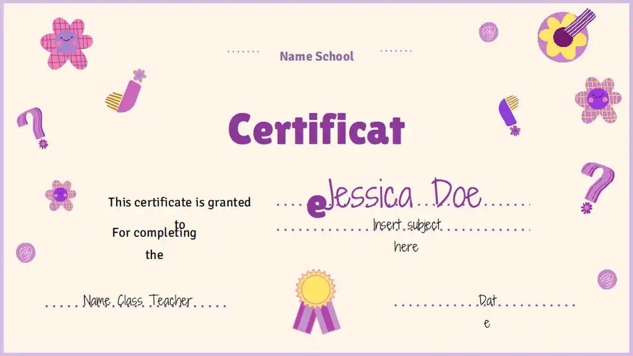 Cute School Achievement Certificates