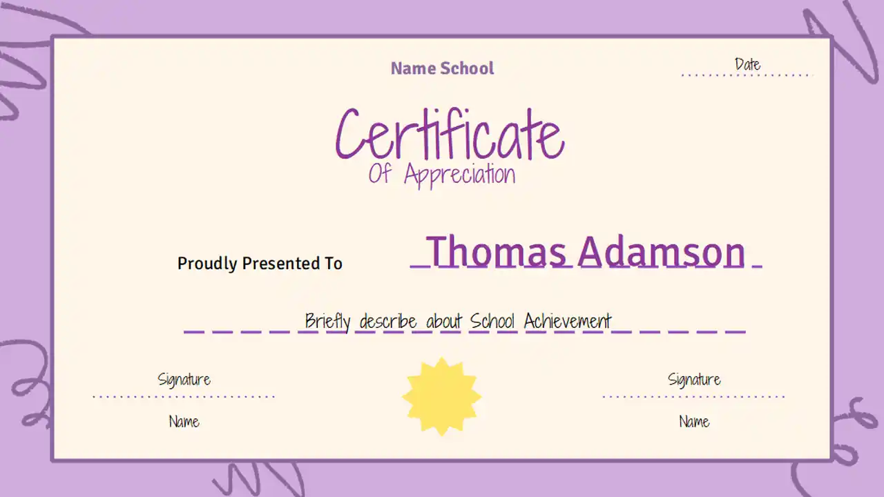 Cute School Achievement Certificates