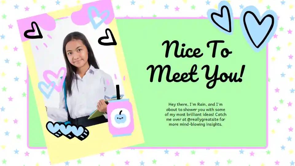Cute Self Introduction for High School Students Slides