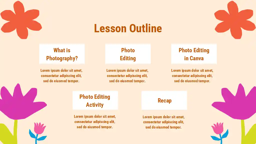 Floral Introduction to Photo Editing Lesson