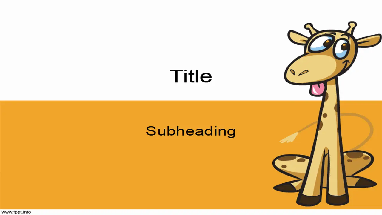 Free Giraffe Cartoon Powerpoint  Template