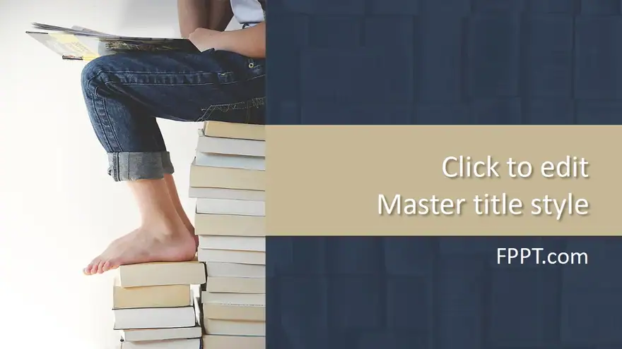 Free Pile of Books PowerPoint Template