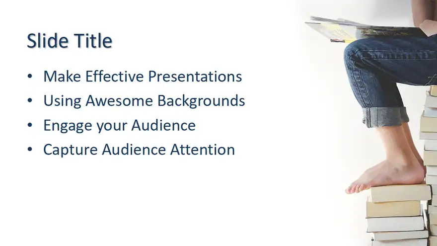 Free Pile of Books PowerPoint Template