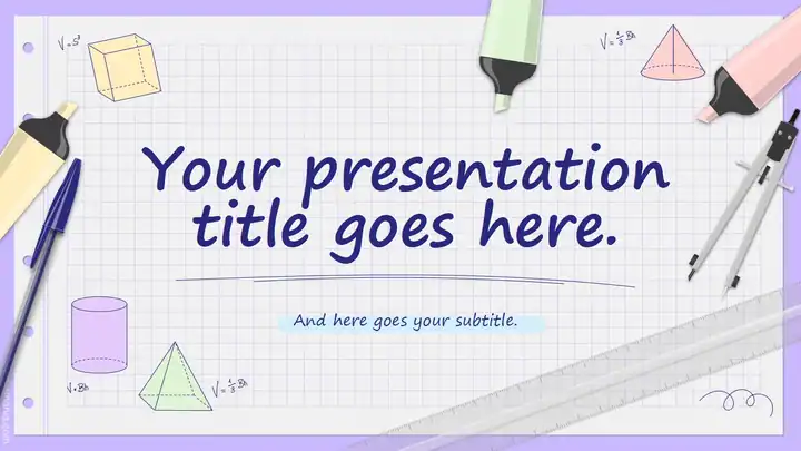 Geometrical Shapes and Volume, free school template.