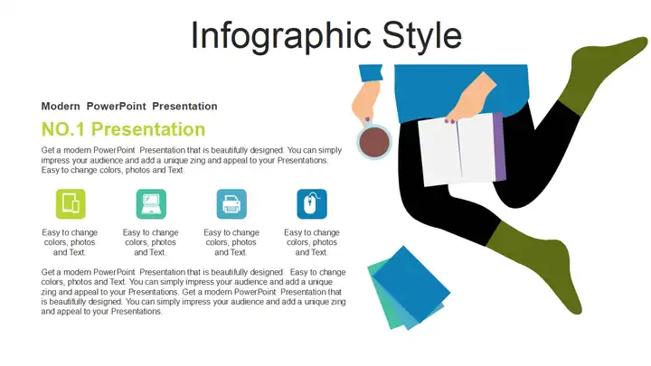 Green grass open book PowerPoint Templates