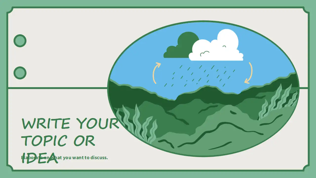 Green Vintage Notebook Science Subject for Middle School Climate and Weather Slides