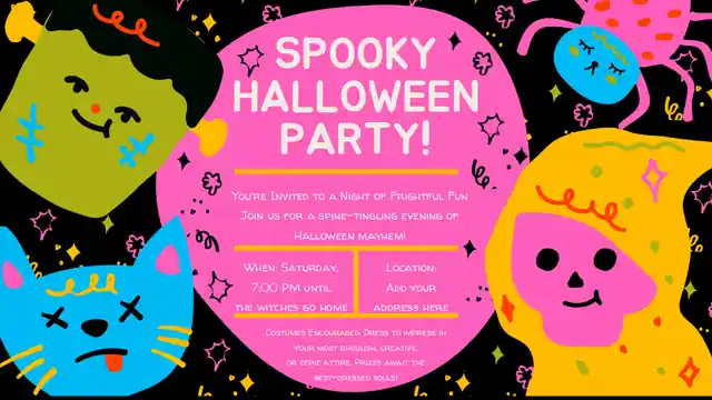 Halloween High School Party Invitations