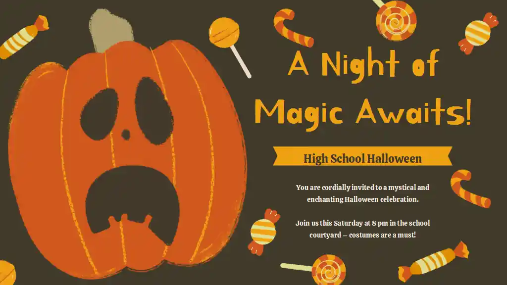 Halloween High School Party Invitations