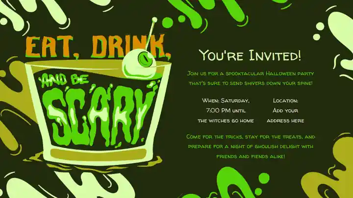 Halloween High School Party Invitations