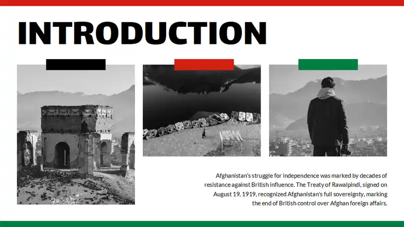 History Subject for High School: Afghanistan Independence Day Slides