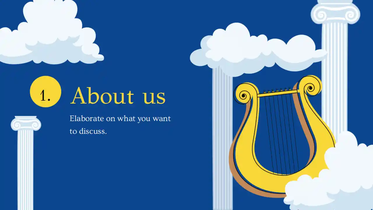 History Subject for Middle School Ancient Greece Blue Illustrative Educational Slides