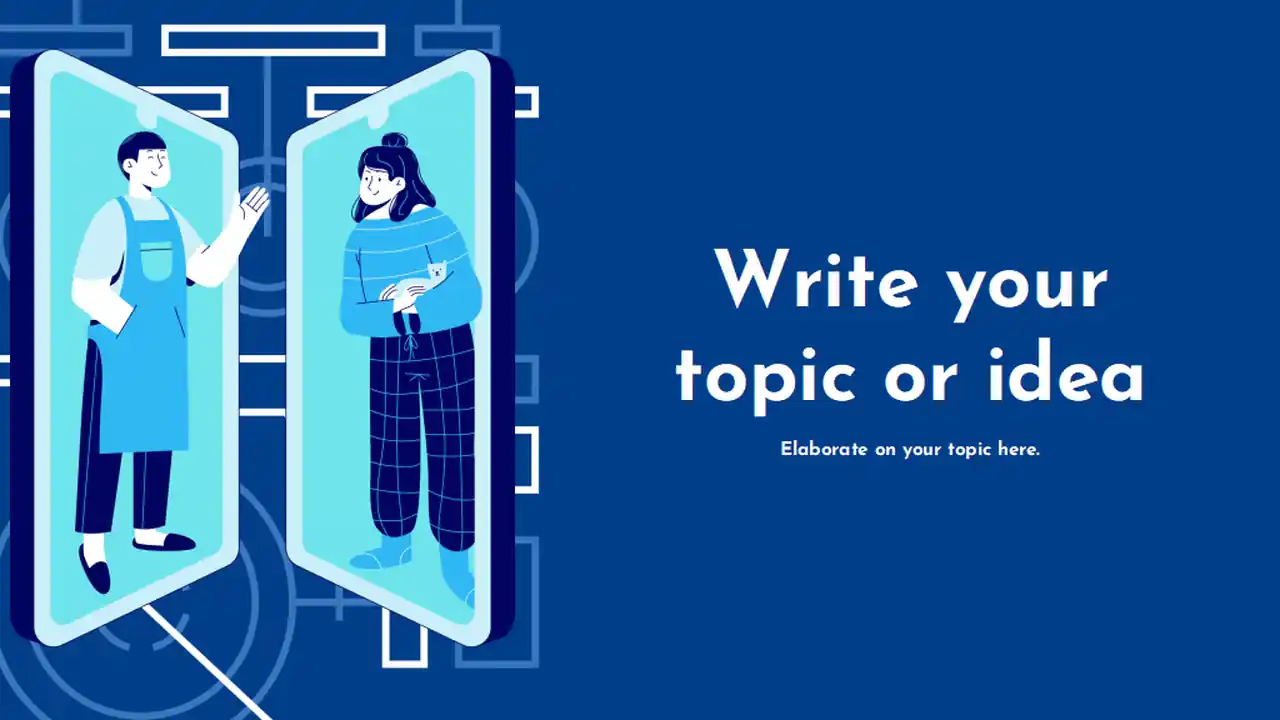 Illustrated Blue Connections Slides