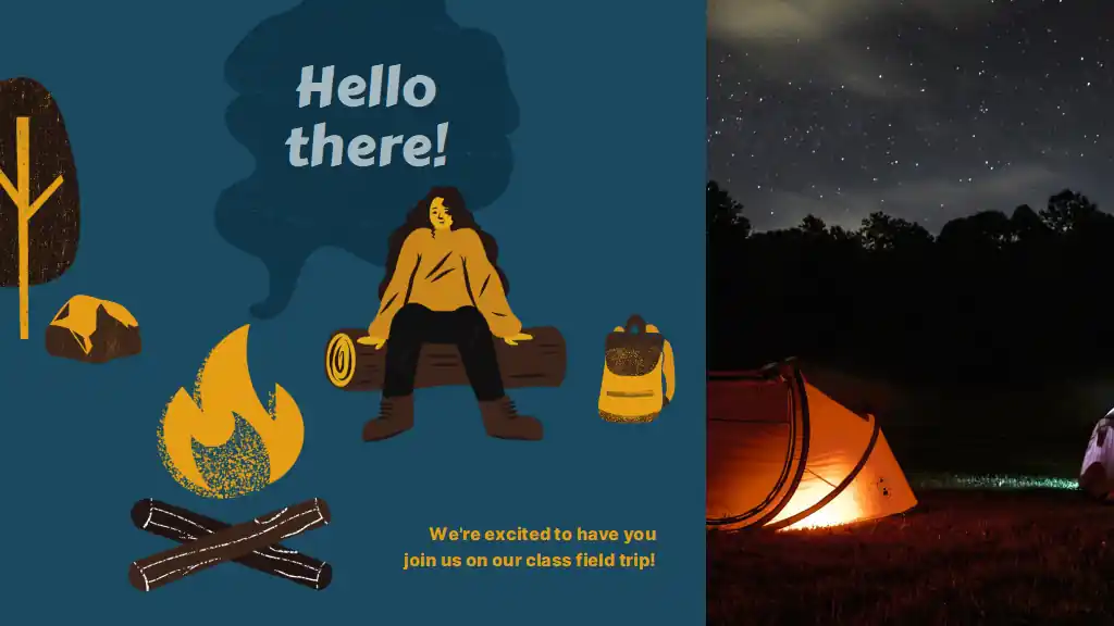 Illustrated Camping Field Trip Slides