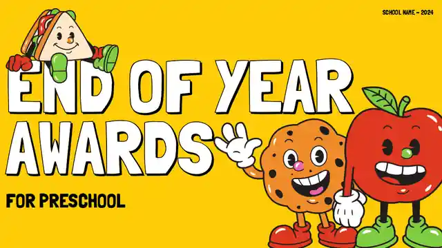 Illustrated Cartoon Preschool End of Year Awards Slides