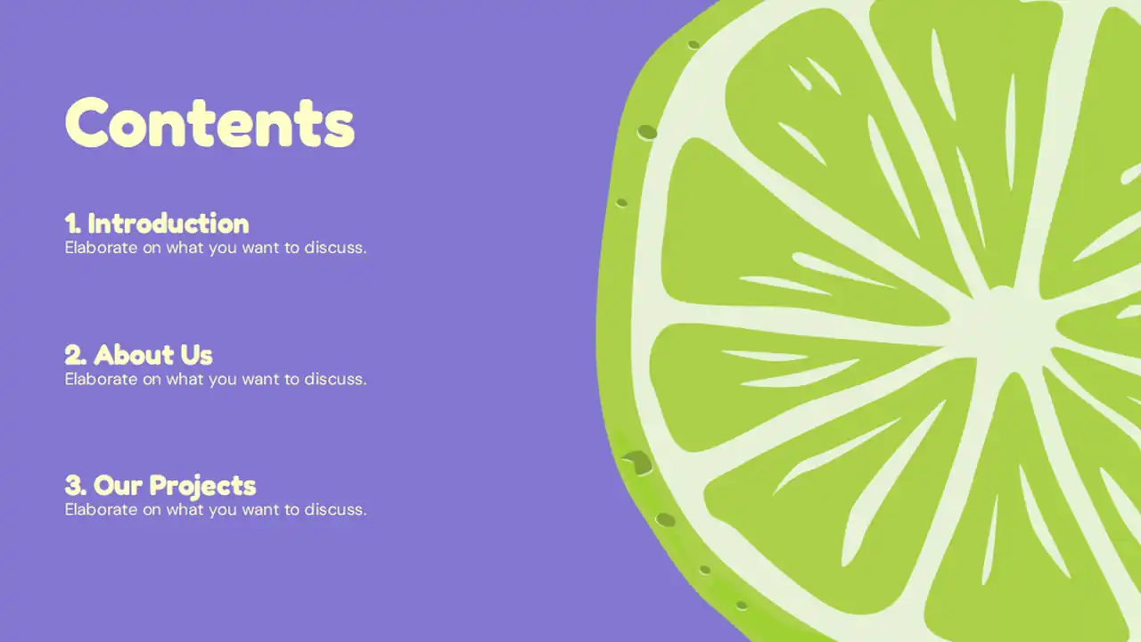 Illustrated Colorful Fruits Slides