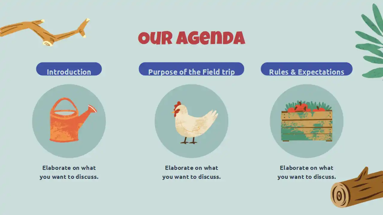 Illustrated Farm Agriculture Field Trip Slides