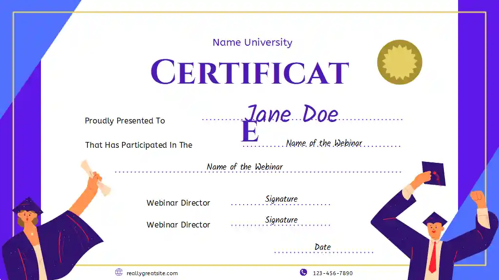Illustrated University Webinar Certificate