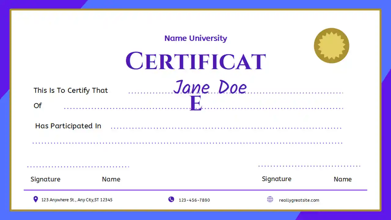 Illustrated University Webinar Certificate