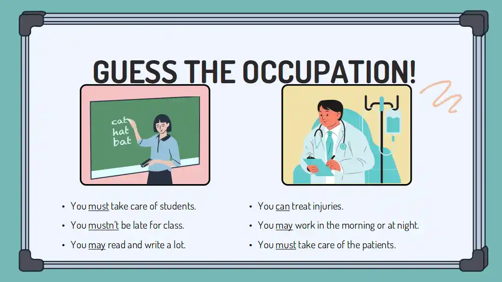 Modal Verbs and Adjective Order Lesson