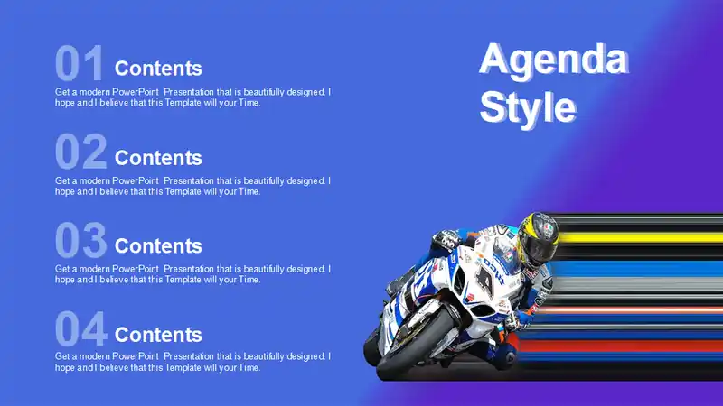 Motorcycle Racing Sports PowerPoint Templates