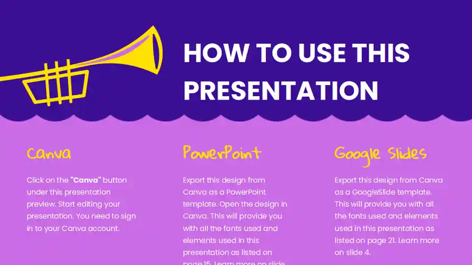 Music Subject for High School Music Theory Purple and Yellow Illustrated Educational Slides