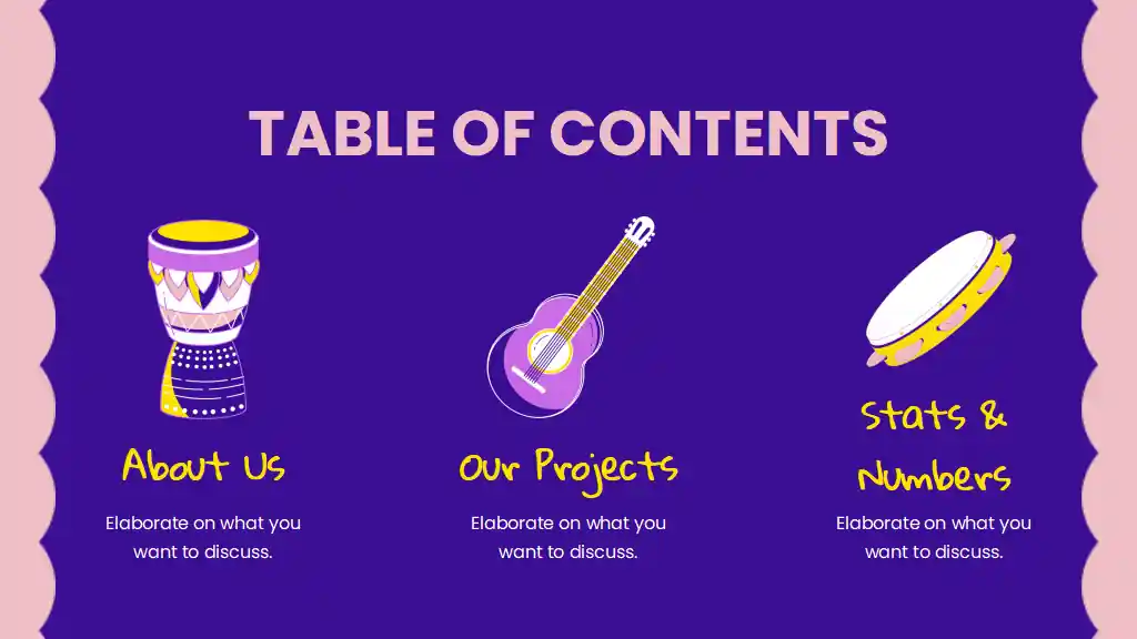Music Subject for High School Music Theory Purple and Yellow Illustrated Educational Slides