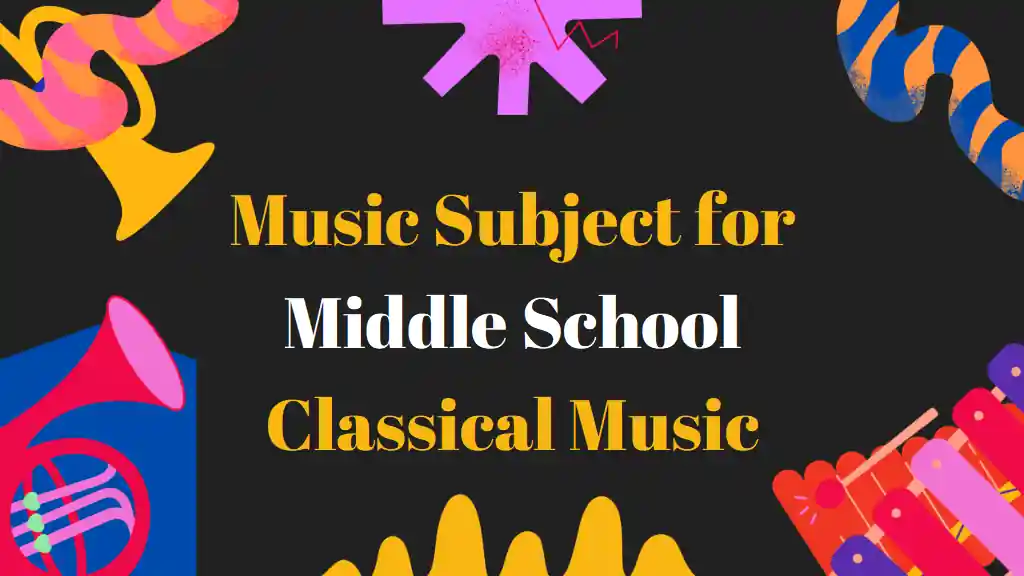 Music Subject for Middle School Classical Music Black Illustrative Educational Slides