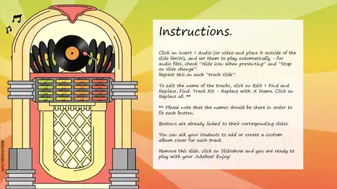 My class Jukebox, interactive and animated template.