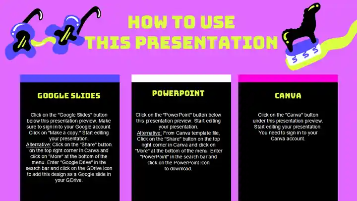Neon High School Yearbook Slides