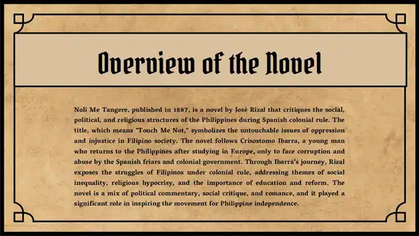 Noli Me Tangere Lesson Background Slides