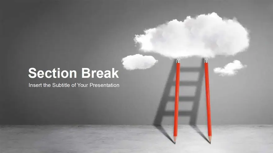 Pencil Ladder Shadow PowerPoint Templates