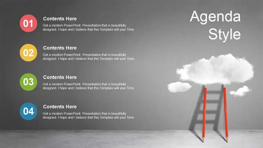 Pencil Ladder Shadow PowerPoint Templates