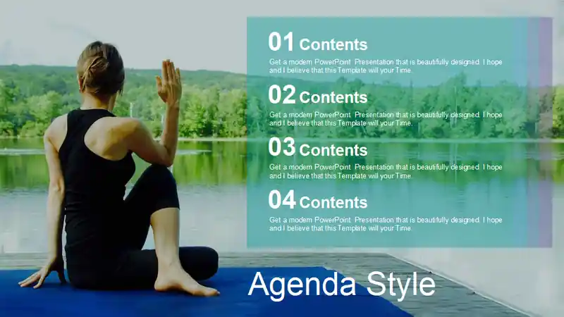 Practicing Yoga Lesson PowerPoint Templates