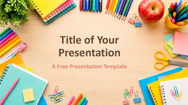 School Supplies Desk Template