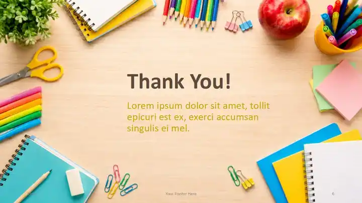 School Supplies Desk Template