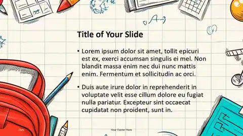School Supply Sketches Template