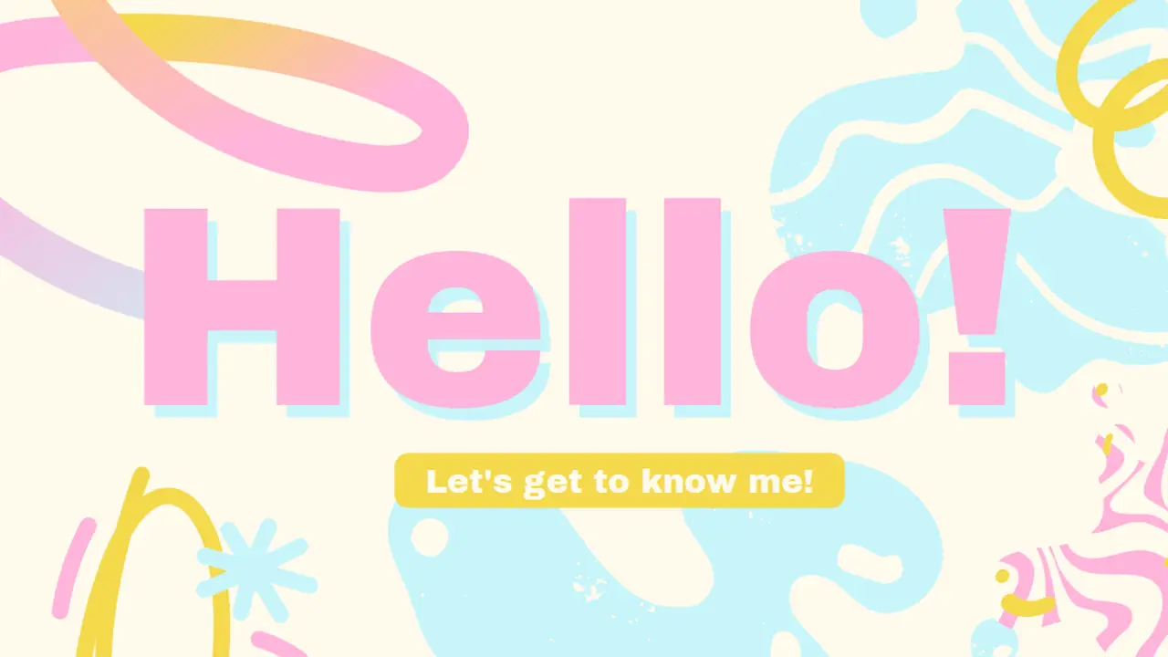 Self Introduction for School Students Pink and Blue Pastel Slides