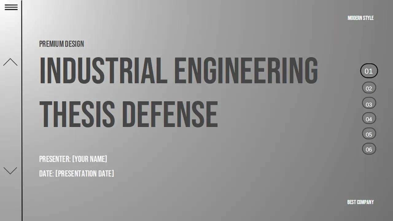 Simple Industrial Engineering Thesis Defense Slides