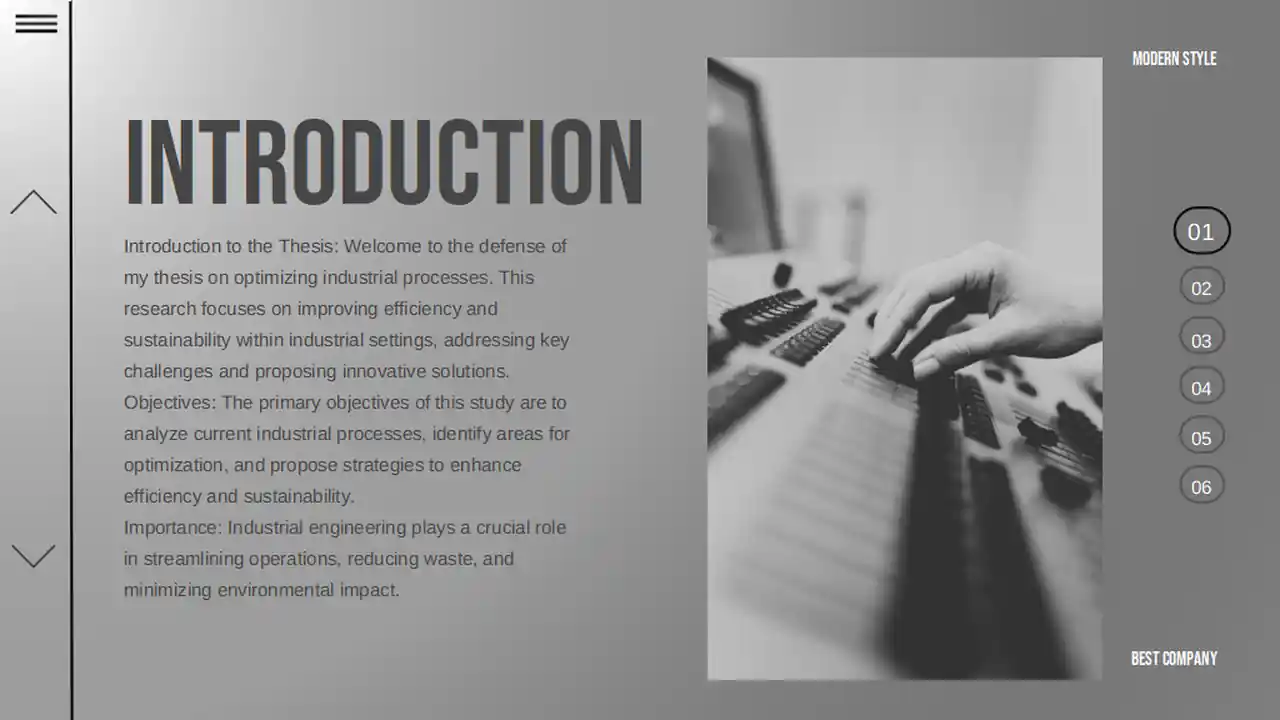 Simple Industrial Engineering Thesis Defense Slides