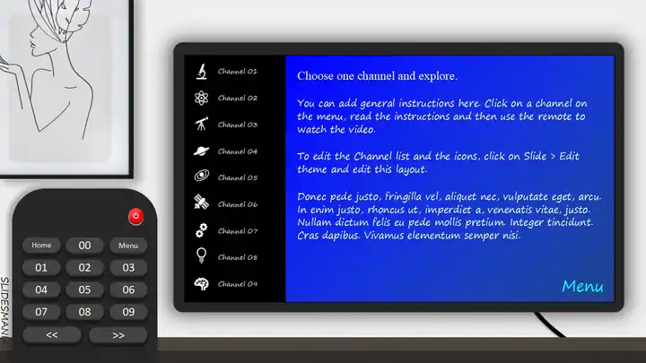 TV & remote cool choice board template.