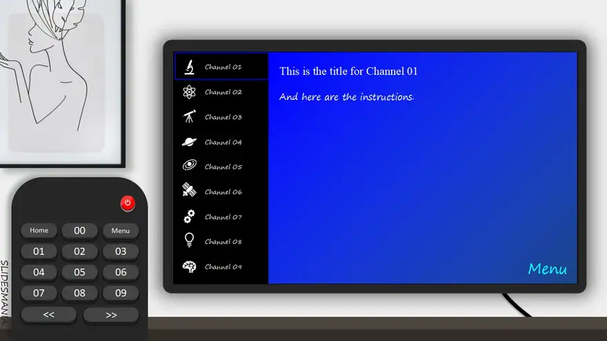 TV & remote cool choice board template.