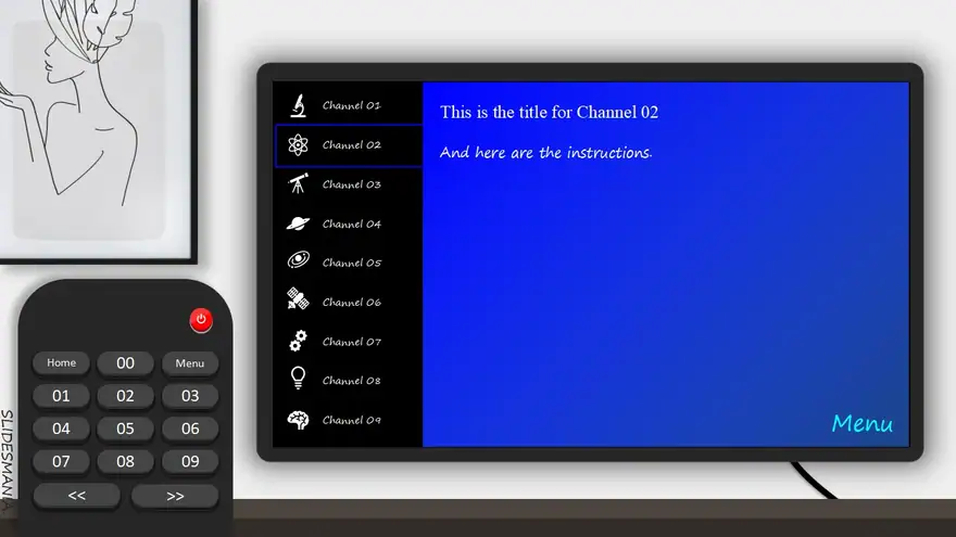 TV & remote cool choice board template.