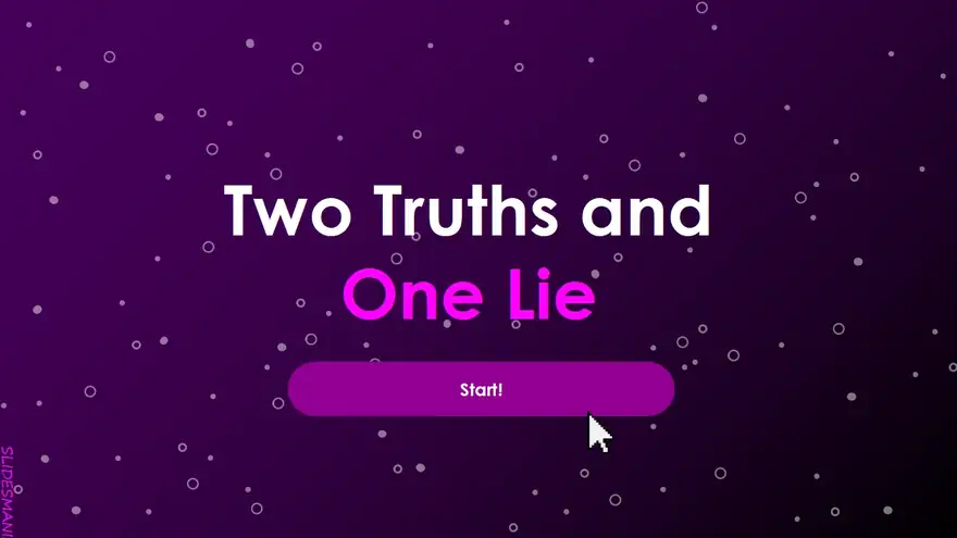 Two Truths and One Lie, interactive slides template.