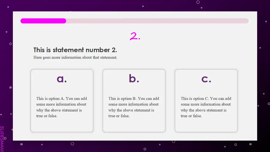 Two Truths and One Lie, interactive slides template.