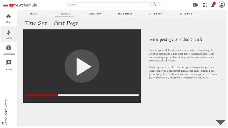 YouTube Channel interactive template.