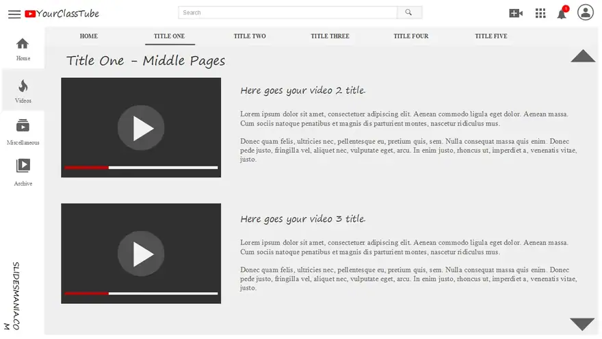 YouTube Channel interactive template.