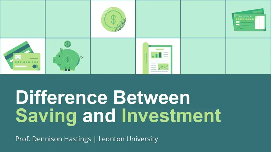 Difference Between Saving And Investment Slides