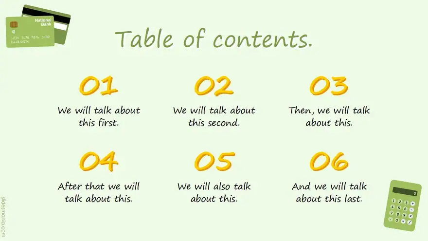 Let’s talk about personal finance free slides theme for ppt, Canva and Google Slides.