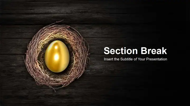 Small Nest Golden Egg PowerPoint Templates